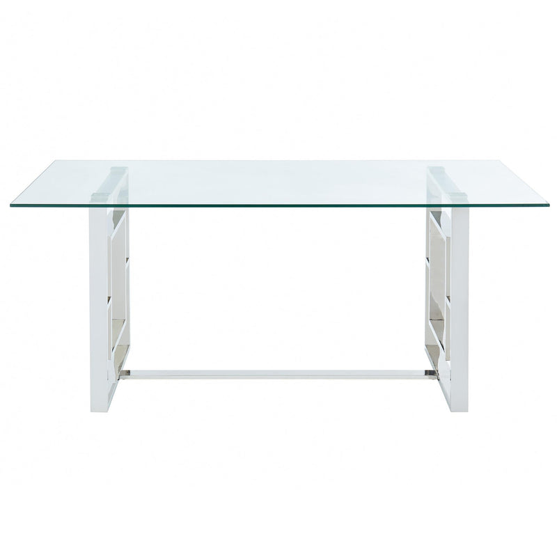 !nspire Eros 201-482CH Rectangular Dining Table - Silver IMAGE 3