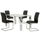  Worldwide Home Furnishings Frankfurt/Maxim 207-165_489BK 5 pc Dining Set - Chrome with Black Chair IMAGE 1