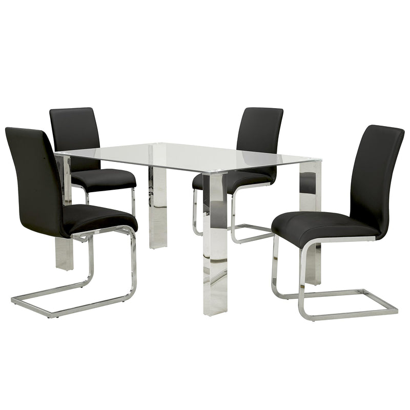 Worldwide Home Furnishings Frankfurt/Maxim 5 pc Dinette 207-165/489BK IMAGE 1