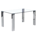  Worldwide Home Furnishings Frankfurt/Maxim 207-165_489GY 5 pc Dining Set - Chrome with Grey Chair IMAGE 2