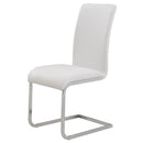  Worldwide Home Furnishings Frankfurt/Maxim 207-165_489WT 5 pc Dining Set - Chrome with White Chair IMAGE 7