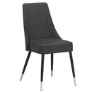  Worldwide Home Furnishings Gavin/Silvano 207-360BK_429GY 7 pc Dining Set - Black with Vintage Grey Chair IMAGE 7