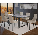  Worldwide Home Furnishings Gavin/Venice 207-360BK_536BG 7 pc Dining Set - Black with Beige Chair IMAGE 1