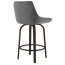 !nspire Kenzo 203-544GY 26" Counter Stool - Grey and Walnut IMAGE 3