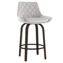 !nspire Kenzo 203-544WT 26" Counter Stool - White and Walnut IMAGE 1