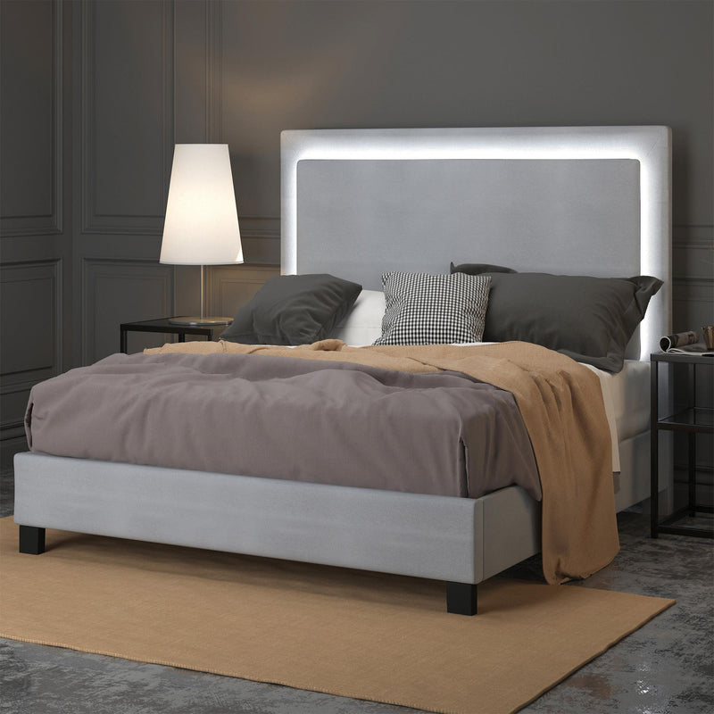 !nspire Lumina 101-088Q-GY 60" Queen Platform Bed w/Light - Grey IMAGE 2