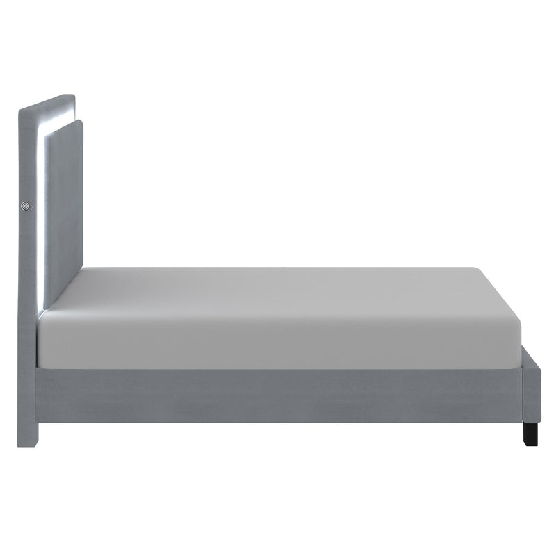 !nspire Lumina 101-088Q-GY 60" Queen Platform Bed w/Light - Grey IMAGE 3