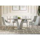  Worldwide Home Furnishings Napoli/Devo 207-545_087LG 7 pc Dining Set - Grey with Light Grey Chair IMAGE 1