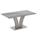  Worldwide Home Furnishings Napoli/Devo 207-545_087LG 7 pc Dining Set - Grey with Light Grey Chair IMAGE 2