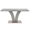  Worldwide Home Furnishings Napoli/Devo 207-545_087LG 7 pc Dining Set - Grey with Light Grey Chair IMAGE 5
