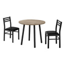 Monarch I 1003 3 pc Dining Set - Dark Taupe/Black IMAGE 2