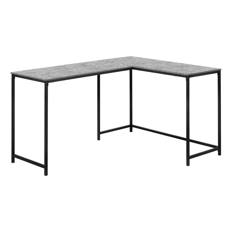 Monarch I 7392 58" Computer Desk - Grey Stone-Look/Black IMAGE 1
