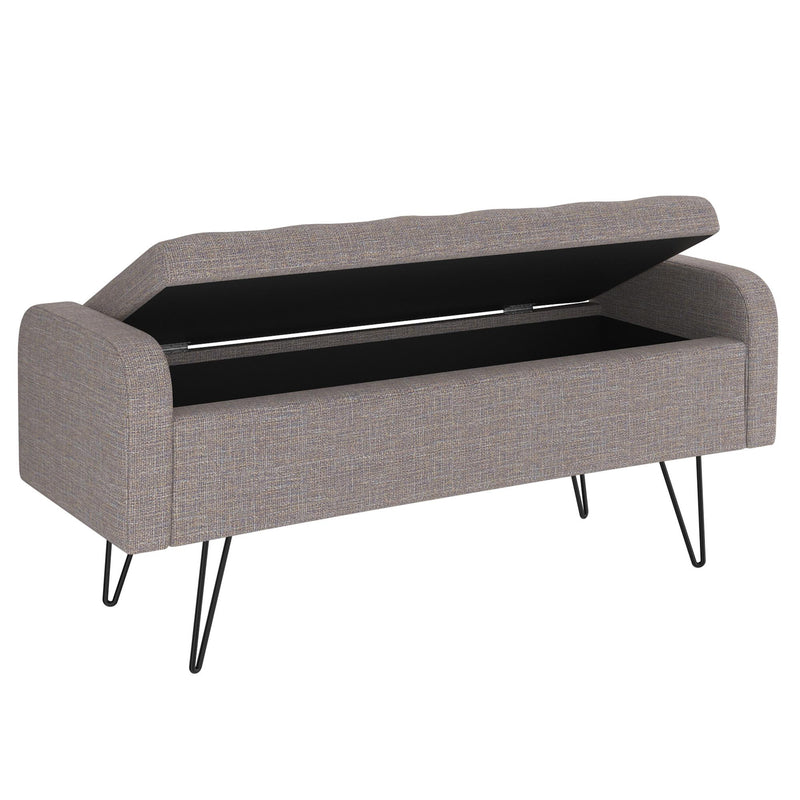 !nspire Odet Fabric Storage Ottoman 402-550BEG/BK IMAGE 2