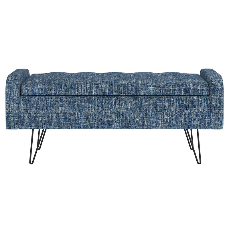 !nspire Odet Fabric Storage Ottoman 402-550BLU/BK IMAGE 3