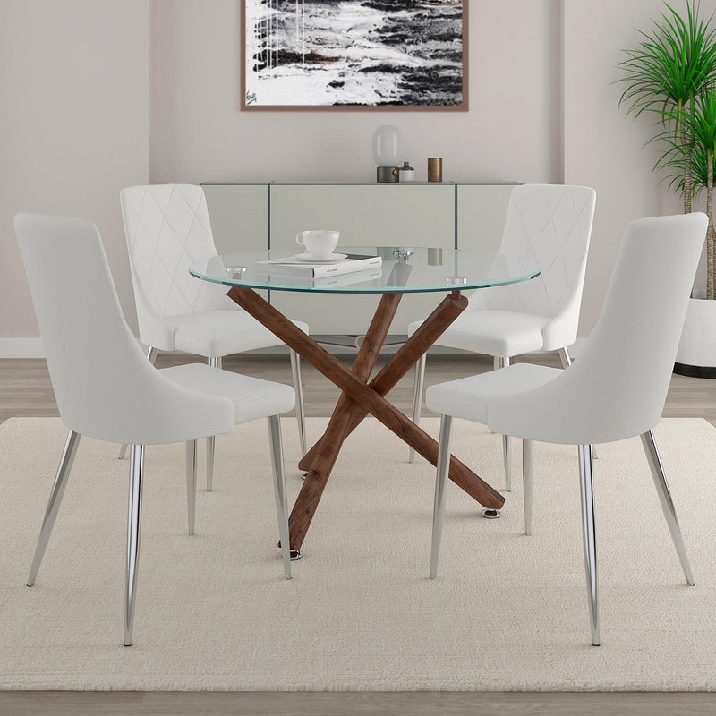 Worldwide Home Furnishings Rocca/Devo 5 pc Dinette 207-264/087WT IMAGE 1