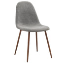  Worldwide Home Furnishings Rocca/Lyna 207-264_250GY 5 pc Dining Set - Walnut with Grey Chair IMAGE 4