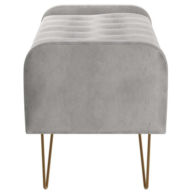 !nspire Sabel 402-549GRY/GL Storage Ottoman/Bench - Grey and Aged Gold IMAGE 4