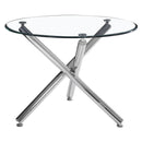  Worldwide Home Furnishings Solara/Maxim 207-160_489BK 5 pc Dining Set - Chrome with Black Chair IMAGE 2