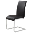  Worldwide Home Furnishings Solara/Maxim 207-160_489BK 5 pc Dining Set - Chrome with Black Chair IMAGE 5
