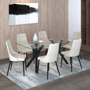  Worldwide Home Furnishings Stark/Venice 207-535BK_536BG 7 pc Dining Set - Black with Beige Chair IMAGE 1