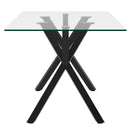  Worldwide Home Furnishings Stark/Venice 207-535BK_536BG 7 pc Dining Set - Black with Beige Chair IMAGE 3