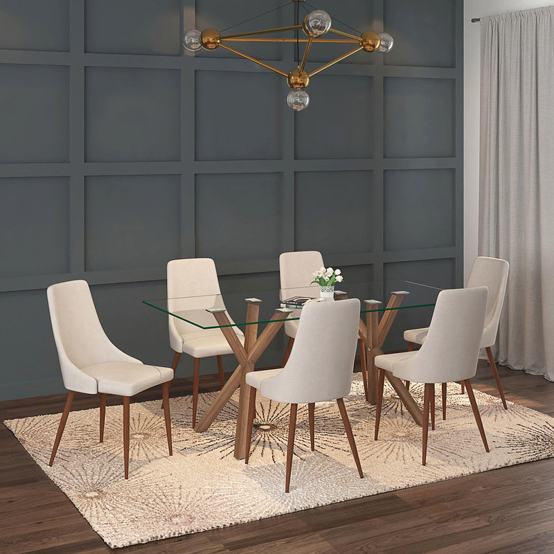 Worldwide Home Furnishings Stark/Cora 7 pc Dinette 207-535WL/182BG IMAGE 1