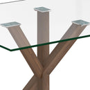  Worldwide Home Furnishings Stark/Cora 207-535WL_182BG 7 pc Dining Set - Walnut with Beige Chair IMAGE 5