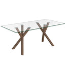  Worldwide Home Furnishings Stark/Maxim 207-535WL_489WT 7 pc Dining Set - Walnut with White Chair IMAGE 2