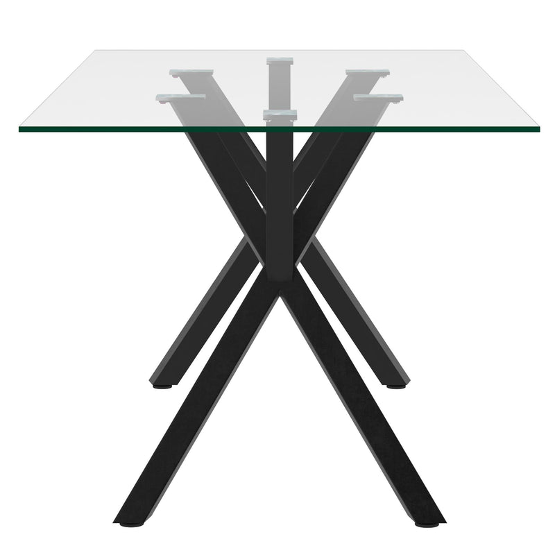 Worldwide Home Furnishings Stark 201-535BK Rectangular Dining Table - Black IMAGE 3