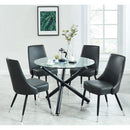  Worldwide Home Furnishings Suzette/Silvano 207-476_429GY 5 pc Dining Set - Black with Vintage Grey Chair IMAGE 1