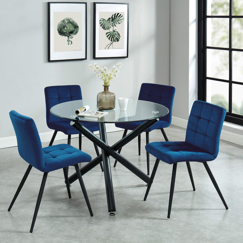 Worldwide Home Furnishings Suzette 5 pc Dinette 207-476BLU IMAGE 1