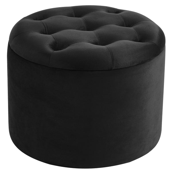 !nspire Talia Fabric Storage Ottoman 402-448BK IMAGE 1