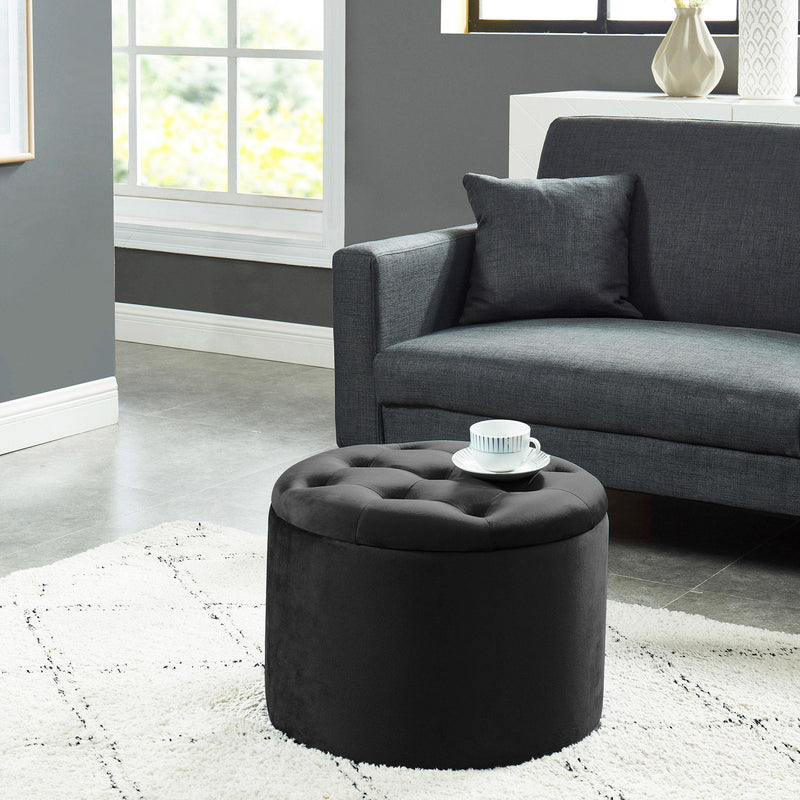 !nspire Talia Fabric Storage Ottoman 402-448BK IMAGE 4