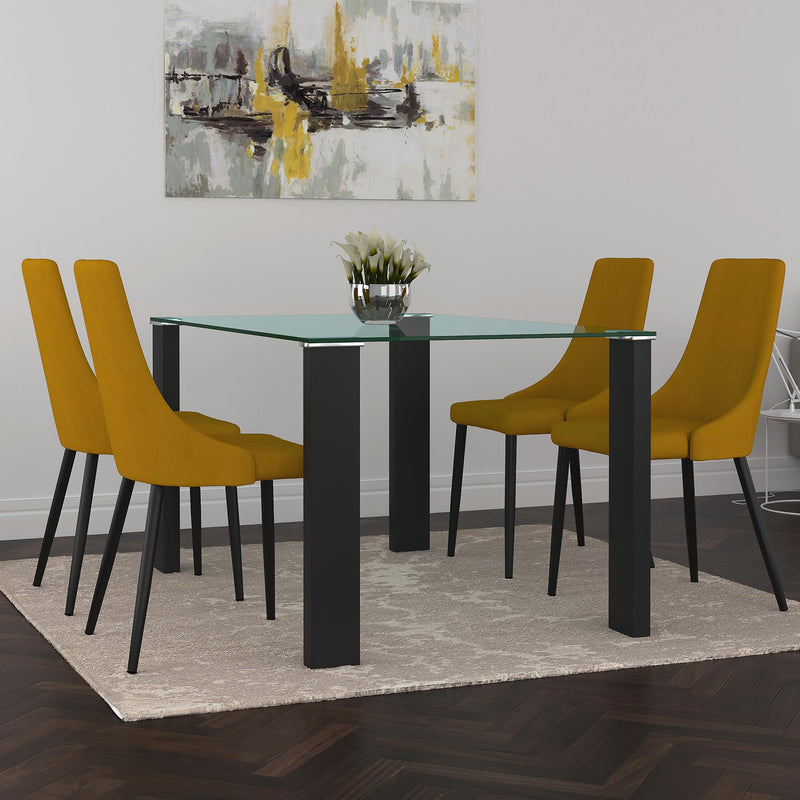 Worldwide Home Furnishings Venice 202-536MUS Dining Chair - Mustard and Black IMAGE 2