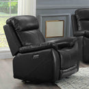  IFDC Power Rocker Leather Match Recliner IF 8020 Power Rocker Recliner - Black IMAGE 1
