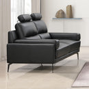  IFDC Stationary Leather Match Loveseat IF 8025 Loveseat - Black IMAGE 1