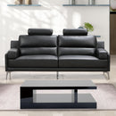  IFDC Stationary Leather Match Sofa IF 8025 Sofa - Black IMAGE 1
