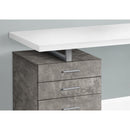 Monarch I 7648 Computer Desk - White/Concrete/Silver IMAGE 3