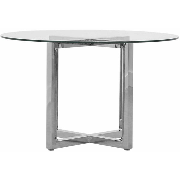  Modus Furniture International Round Amalfi Dining Table with Glass Top and Pedestal Base 1AJ5614G IMAGE 1