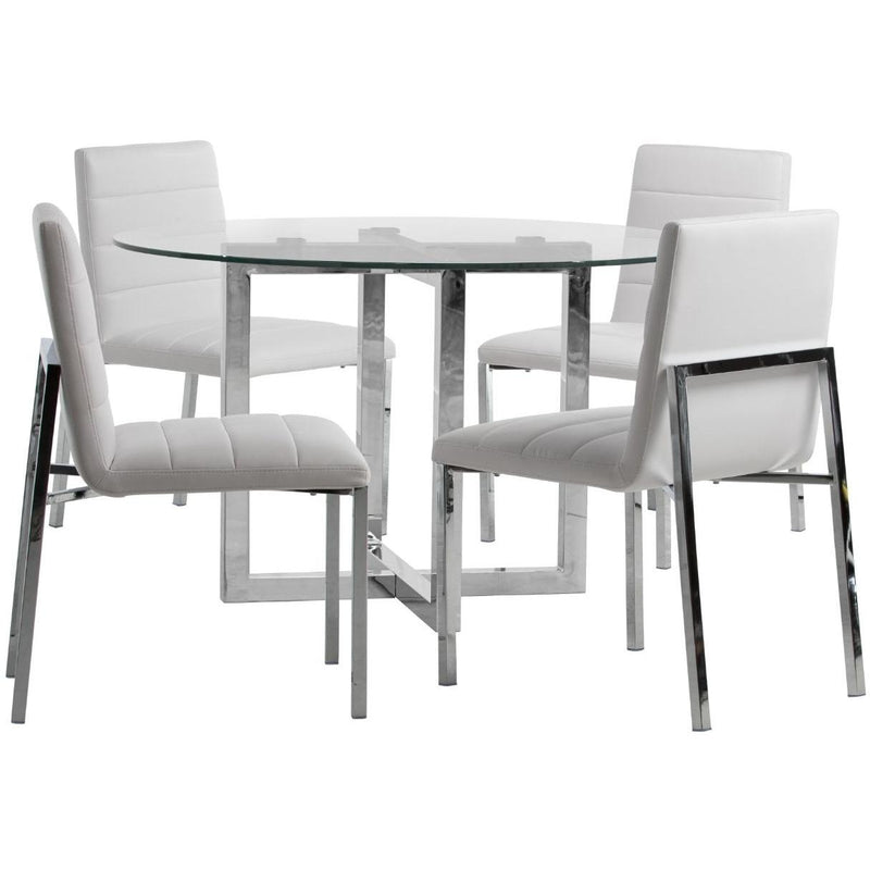  Modus Furniture International Round Amalfi Dining Table with Glass Top and Pedestal Base 1AJ5614G IMAGE 3