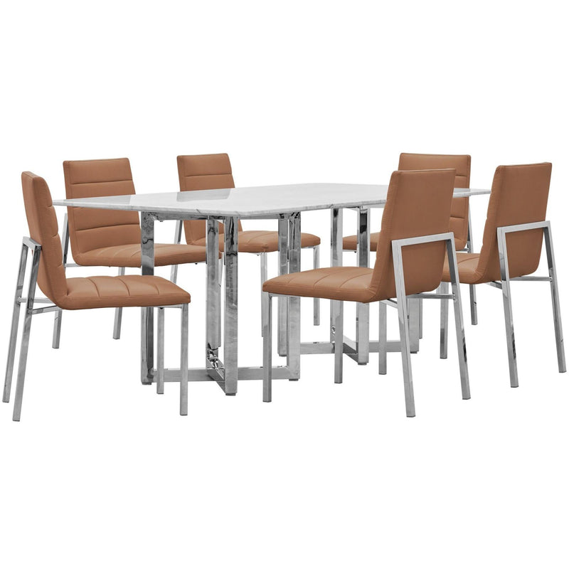  Modus Furniture International Amalfi Dining Table with Marble Top and Pedestal Base 1AJ5617M IMAGE 2