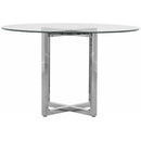  Modus Furniture International Round Amalfi Counter Height Dining Table with Glass Top and Pedestal Base 1AJ5624G IMAGE 1