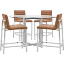  Modus Furniture International Round Amalfi Counter Height Dining Table with Glass Top and Pedestal Base 1AJ5624G IMAGE 2