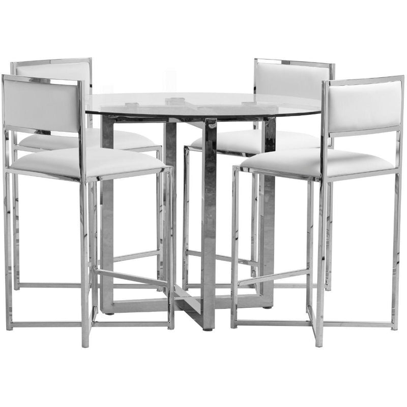  Modus Furniture International Round Amalfi Counter Height Dining Table with Glass Top and Pedestal Base 1AJ5624G IMAGE 3