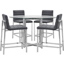  Modus Furniture International Round Amalfi Counter Height Dining Table with Glass Top and Pedestal Base 1AJ5624G IMAGE 4