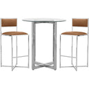  Modus Furniture International Round Amalfi Pub Height Dining Table with Glass Top and Pedestal Base 1AJ5633G IMAGE 2