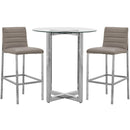  Modus Furniture International Round Amalfi Pub Height Dining Table with Glass Top and Pedestal Base 1AJ5633G IMAGE 3