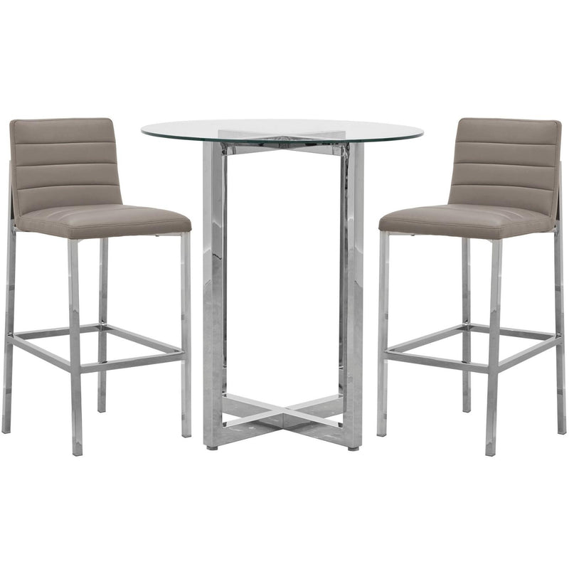  Modus Furniture International Round Amalfi Pub Height Dining Table with Glass Top and Pedestal Base 1AJ5633G IMAGE 3