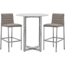  Modus Furniture International Round Amalfi Pub Height Dining Table with Marble Top and Pedestal Base 1AJ5633M IMAGE 3