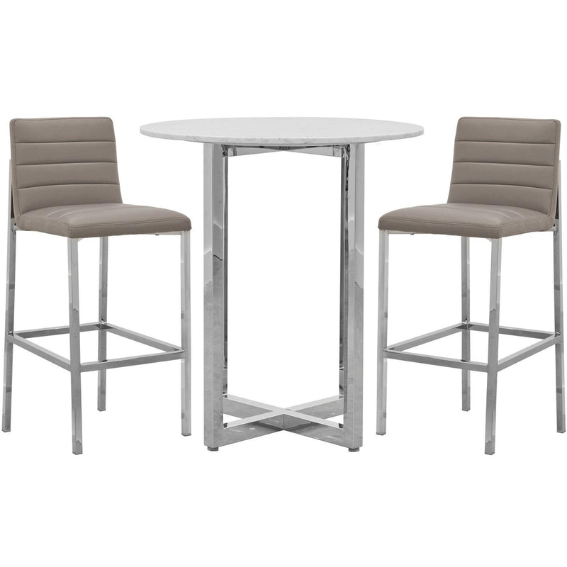 Modus Furniture International Round Amalfi Pub Height Dining Table with Marble Top and Pedestal Base 1AJ5633M IMAGE 3